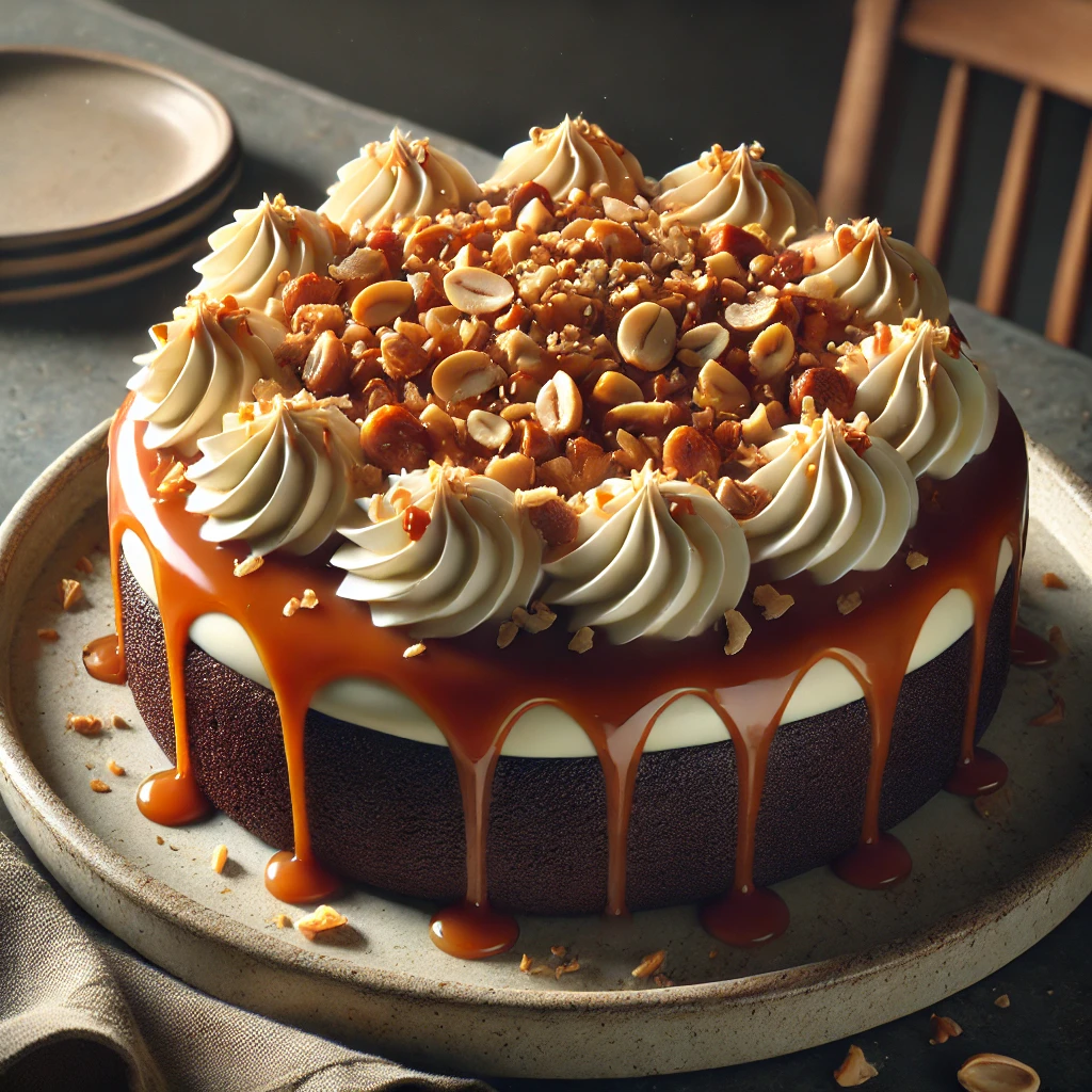 Gâteau au Chocolat avec Crème au Mascarpone et Caramel