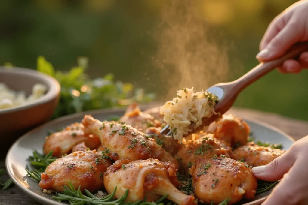 Cuisses de poulet rôties à l’ail et aux herbes